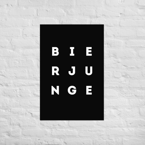 Poster Bierjunge Schwarz